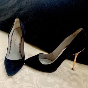 Sergio Rossi Black Cheetah Stilettos